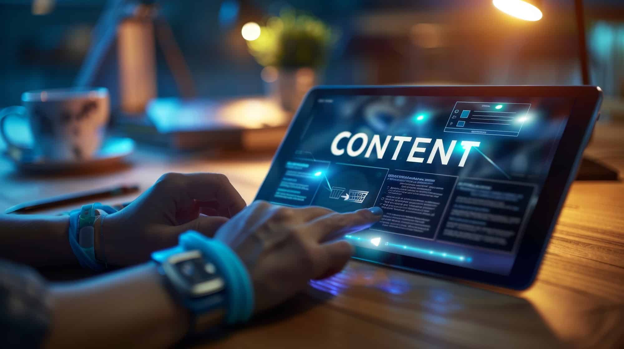 The tablet with digital content